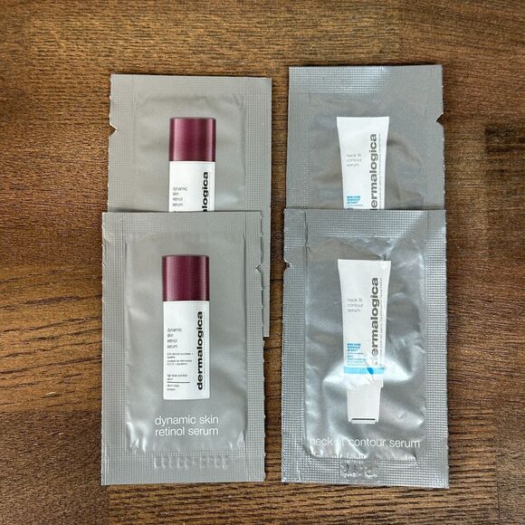 Dermalogica Bundle Makeup Bag Headband Retinol Serum Neck Contour Sample Sachets - Picture 9 of 16